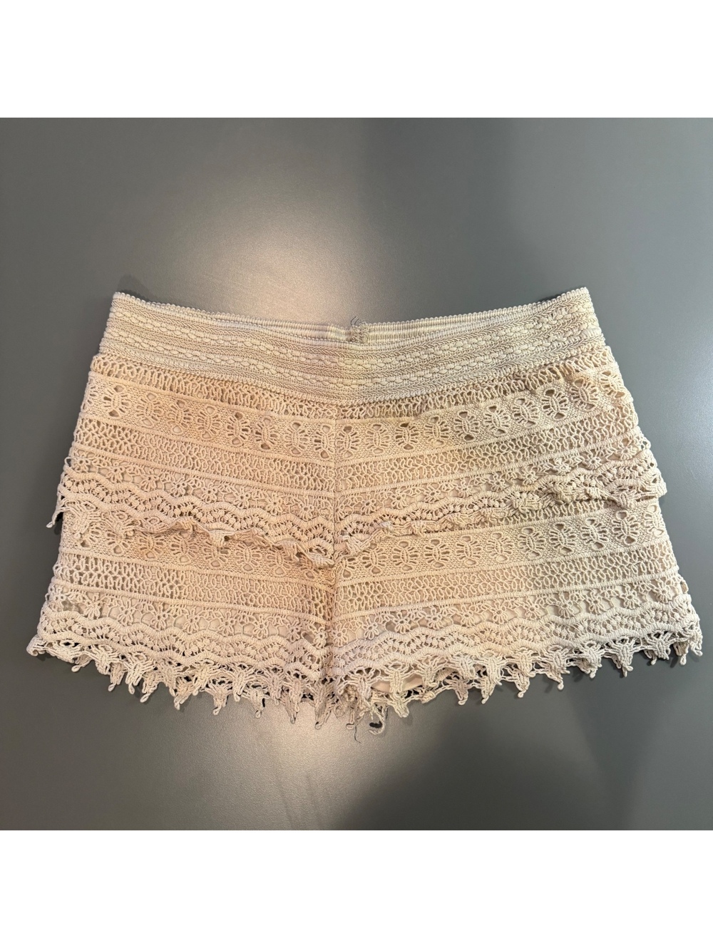 Limonata Women's Cream Crochet Lace Shorts Size Small Cotton Blend